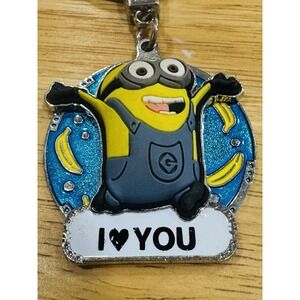 Despicable Me Minion I Love You Keychain Universal Studios NYC Banana Charm
